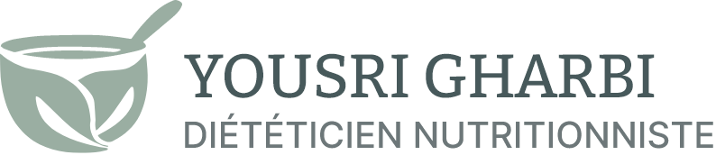 Logo Yousri Gharbi  Diététicien Nutritionniste Blanc Mesnil